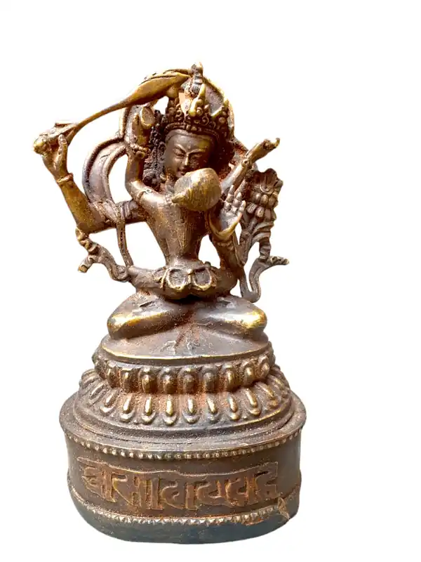 Statue traditionnelle de Manjushri de 12 cm