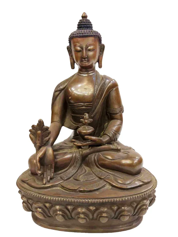 Statue traditionnelle du Bouddha de la Médecine provenant du Népal
