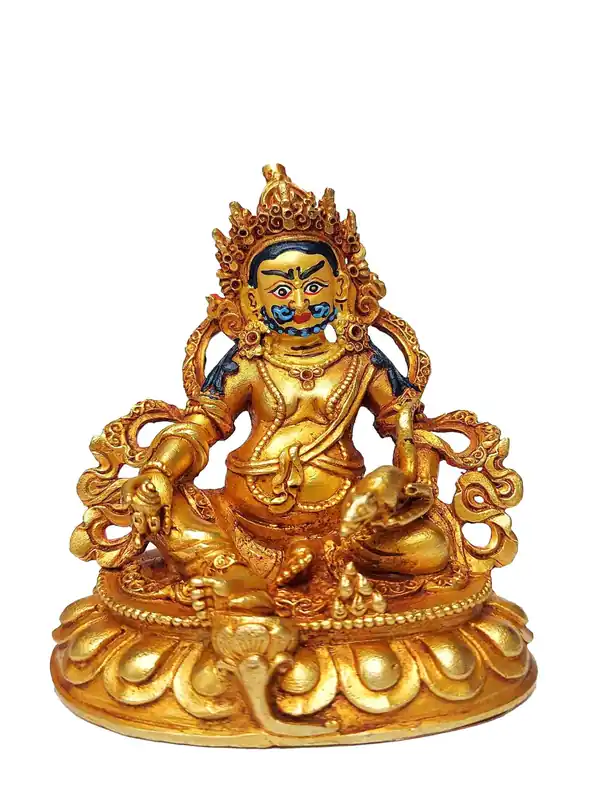 Statue bouddhiste jaune de Jambhala du Népal