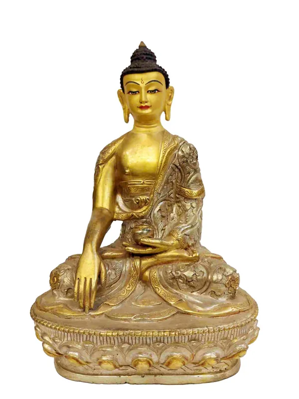 Statue artisanale du Bouddha Shakyamuni du Népal