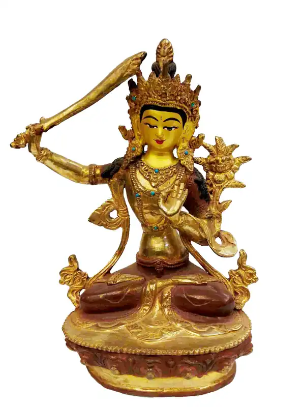 Statue bouddhiste de Manjushri de 23 cm