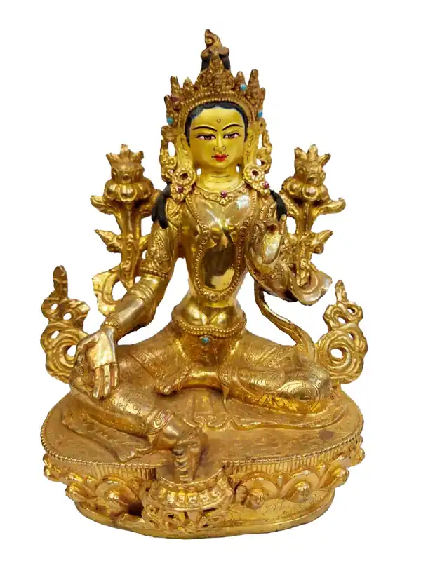 Statue rituelle de Tara verte – déesse bouddhiste de la compassion