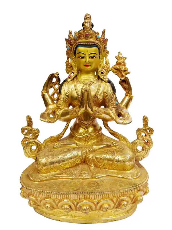 Statue de Chenrezig faite à la main de 23 cm
