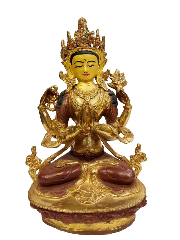 Statue rituelle de Chenrezig de 23 cm