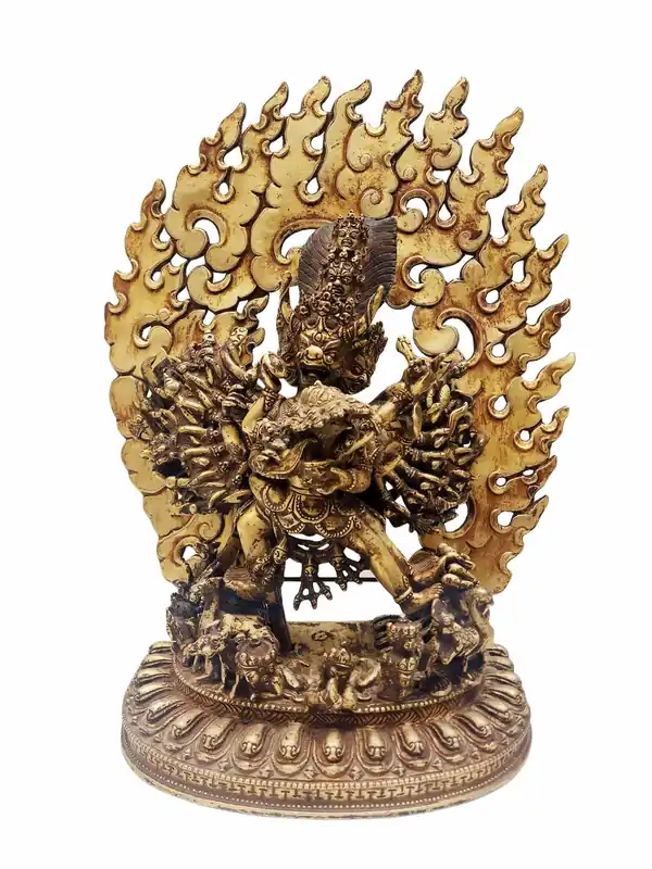Statue en cuivre du Bouddhiste Yamantaka