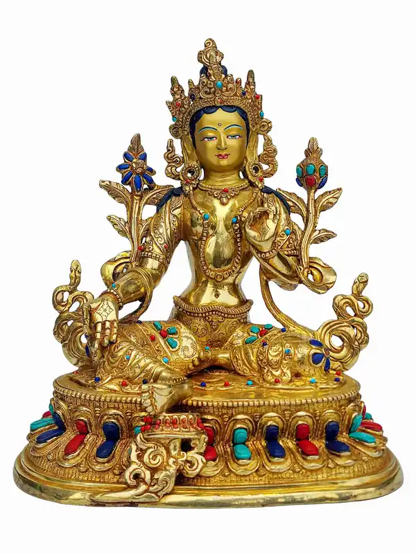 La déesse de la compassion – statue de Tara verte