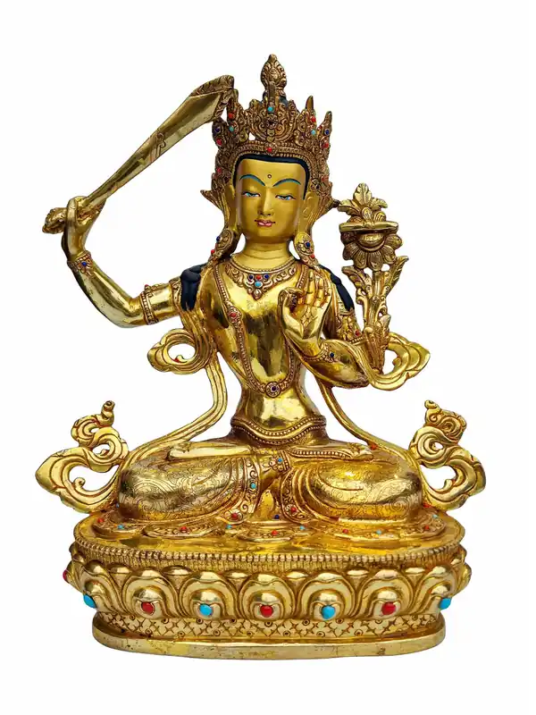 Divinité de la sagesse – Statue tibétaine de Manjushri