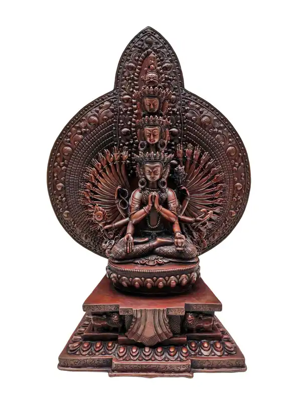 Statue de Sahasrabhuja Avalokitesvara tibétain