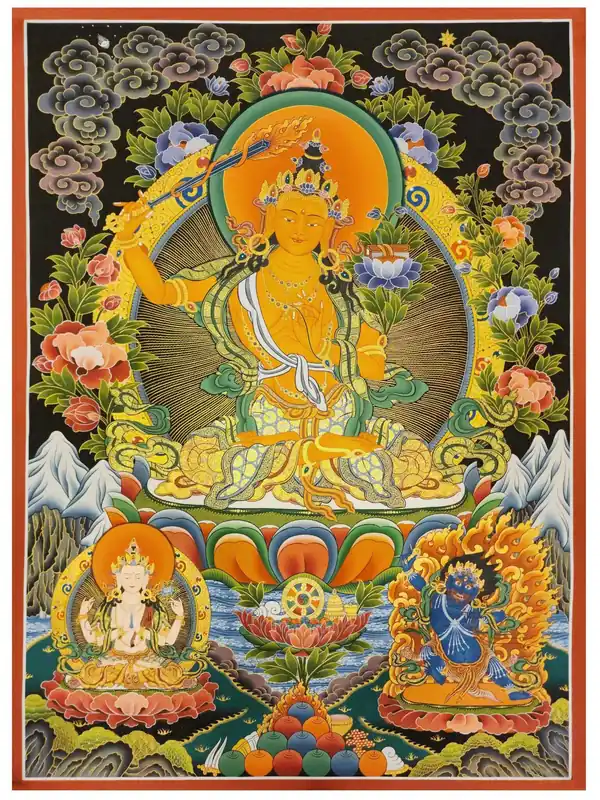 Chenrezig avec Manjushri Peinture