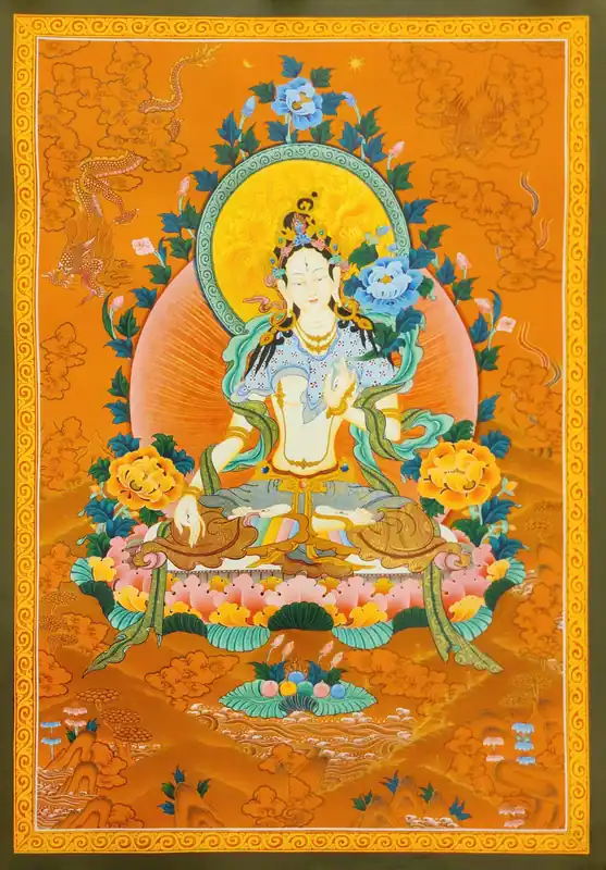 Peinture bouddhiste de la Déesse Blanche Tara