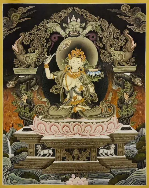 Thangka traditionnel de Manjushri