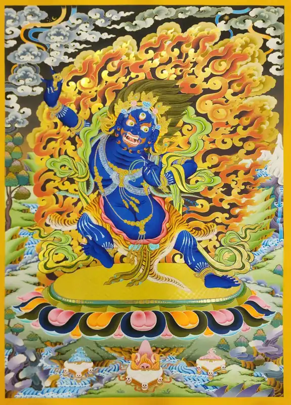 Peinture rituelle de Thangka de Vajrapani