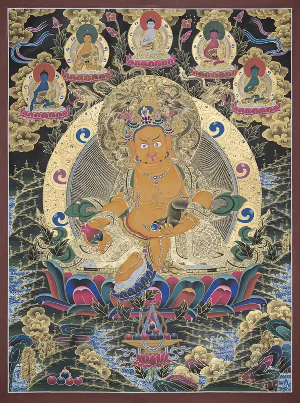 Impression de Thangka bouddhiste de Jambhala