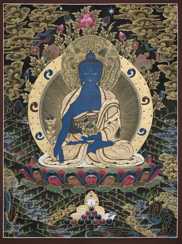 Impression de Thangka du Bouddha de la Guérison