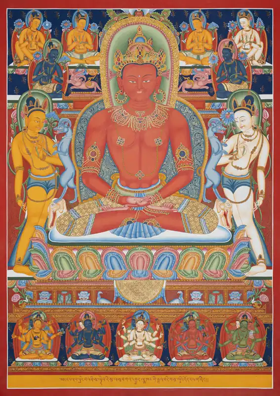 Impression de Thangka d’Amitabha Bouddha
