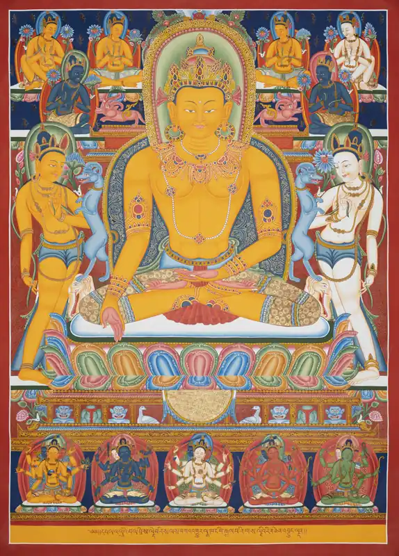 Impression de Thangka Newari de Ratnasambhava
