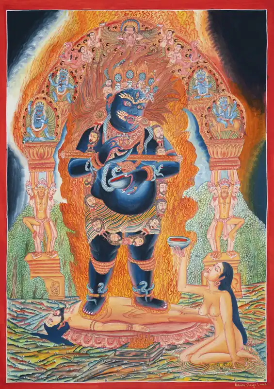 Impression de Thangka de Kaal Bhairav