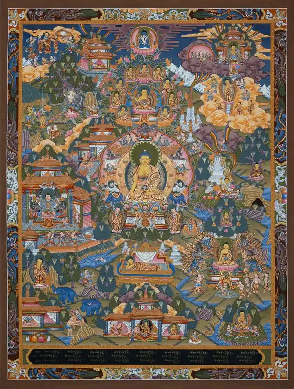 Impression de peinture sur la vie du Bouddha