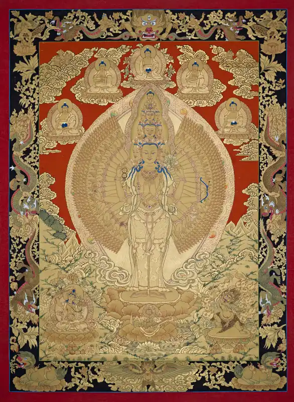 Peinture Thangka d’Avalokitesvara