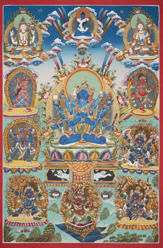 Impression de Thangka bouddhiste de Chakrasamvara