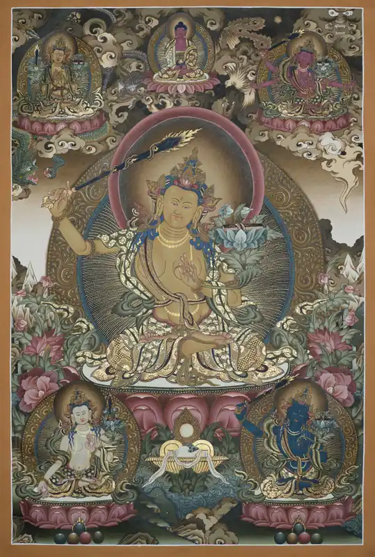 Impression de Thangka rituel de Manjushri