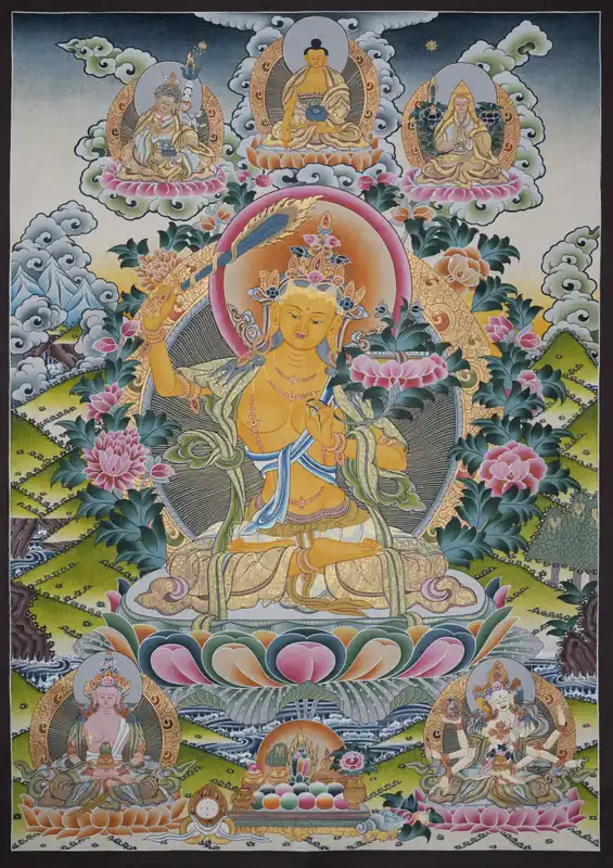 Impression d’un Thangka de Manjushri tibétain