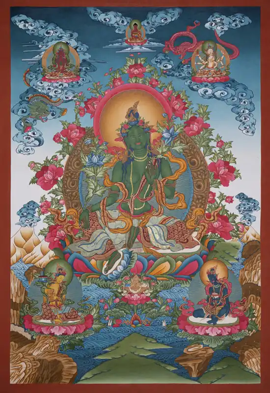 Impression du Thangka rituel de Syama Tara