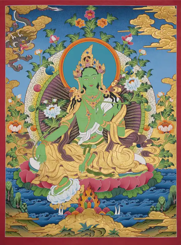 Impression de la thangka de Syama Tara bouddhiste