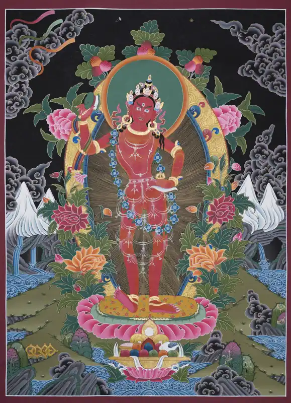 Impression de Thangka traditionnel de Kurukulla