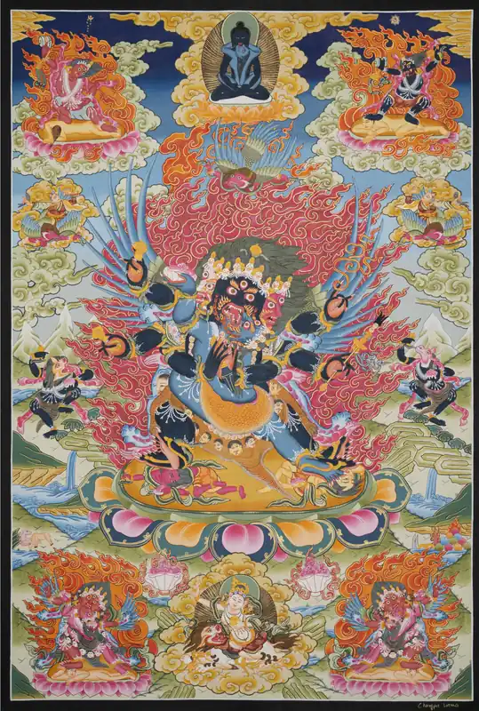 Impression de Thangka traditionnel de Vajrakilaya