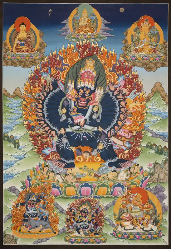 Impression d’un Thangka bouddhiste de Mahakala