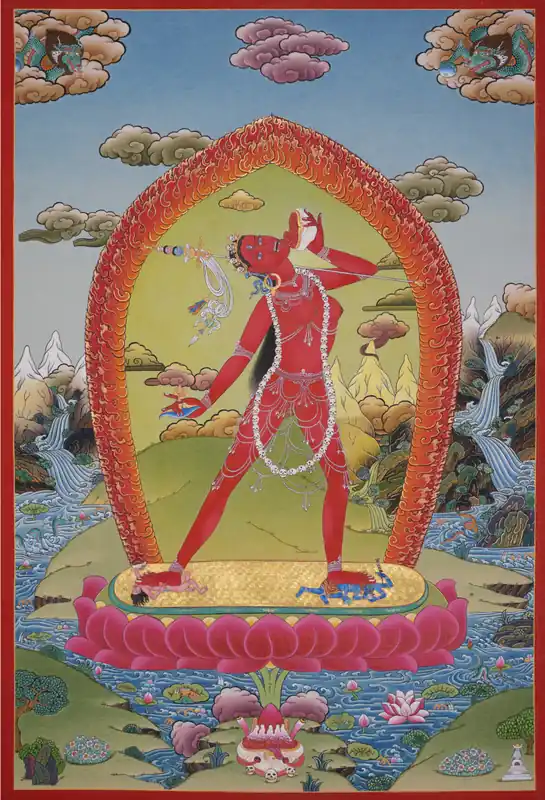 Impression de Thangka tibétain de Vajrayogini