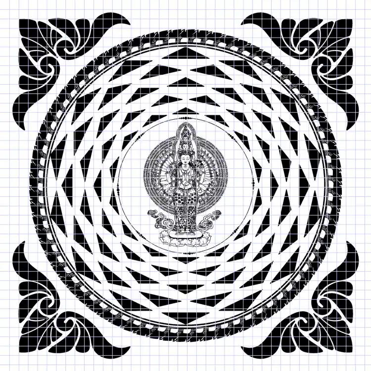 Esquisse du Mandala d’Avalokitesvara