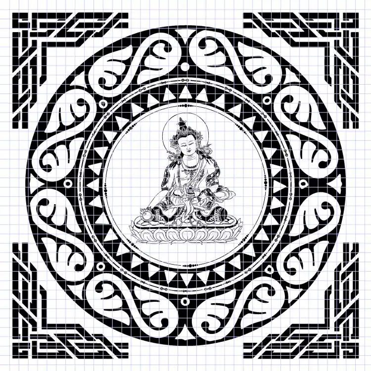 Esquisse du Mandala de Ksitigarbha