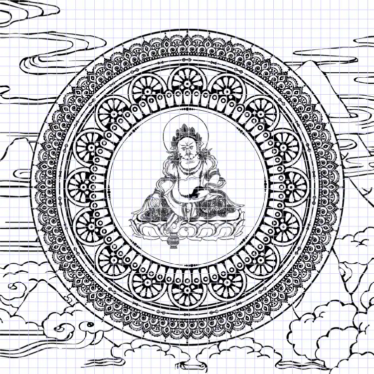 Esquisse du Mandala de Jambhala