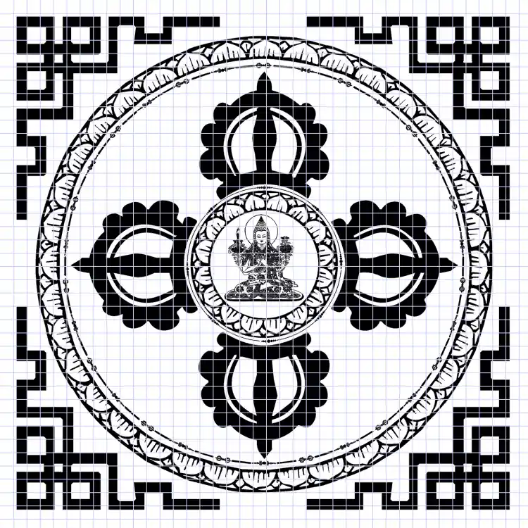 Esquisse de Mandala de Tsongkhapa