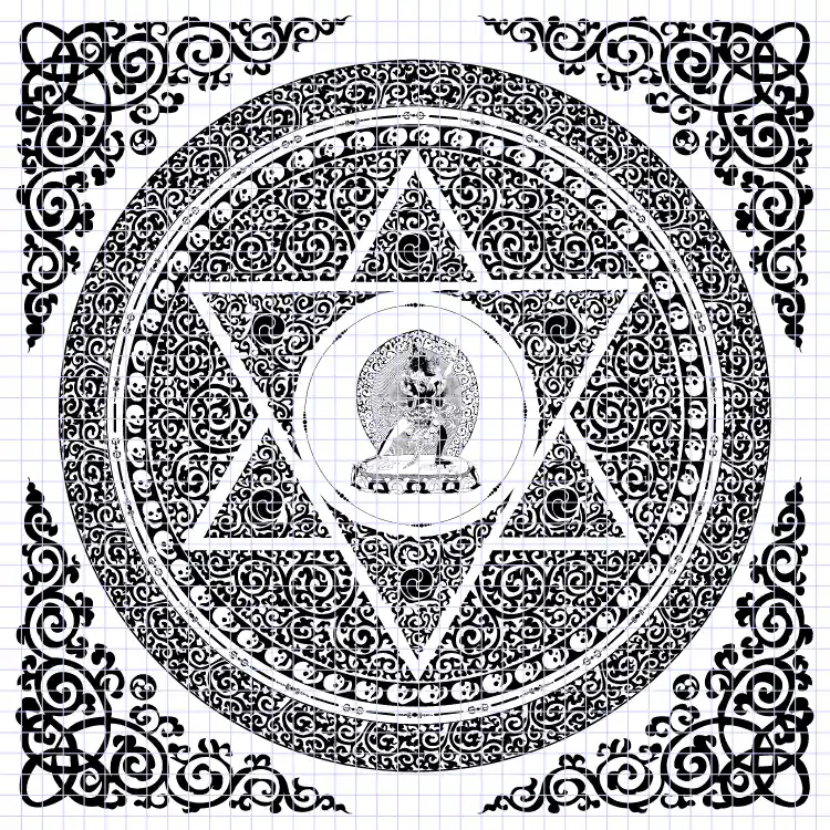 Esquisse du Mandala de Chakrasamvara