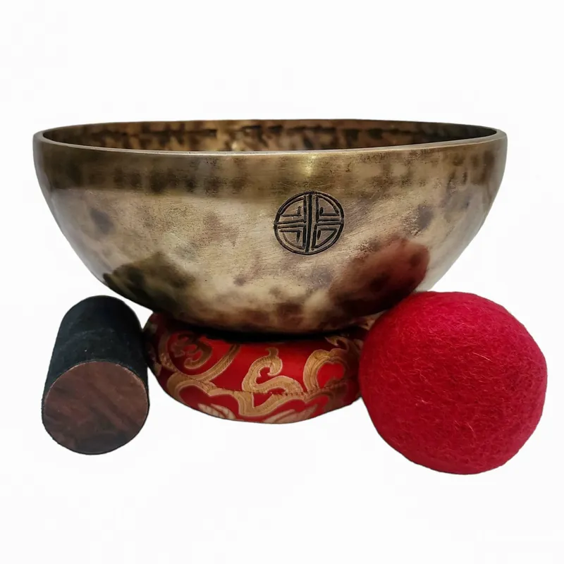 Bol chantant en métal battu à la main, de pleine lune traditionnel