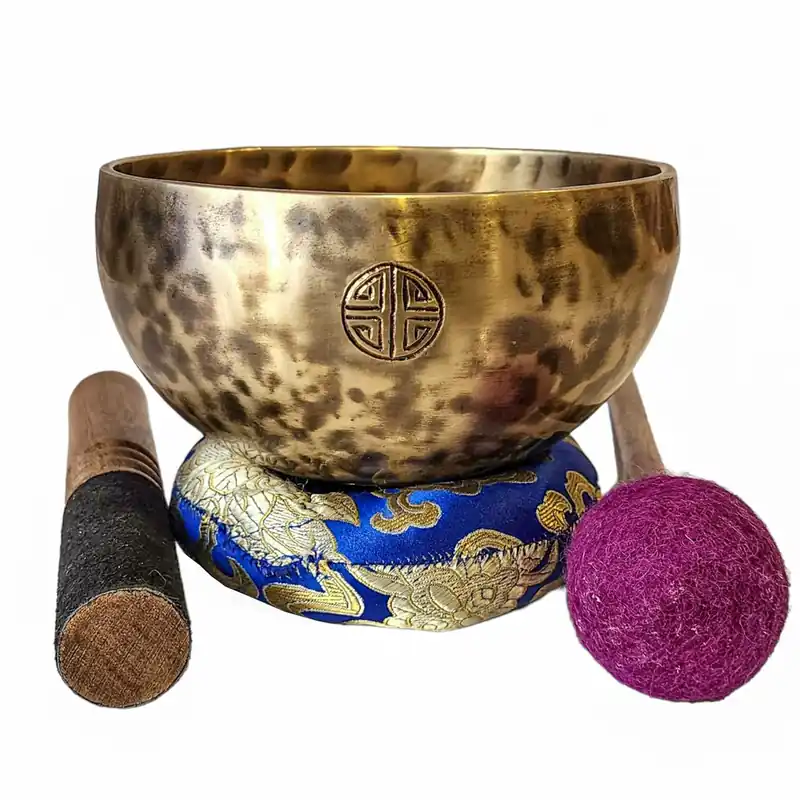 Bol chantant rituel en bronze de pleine lune