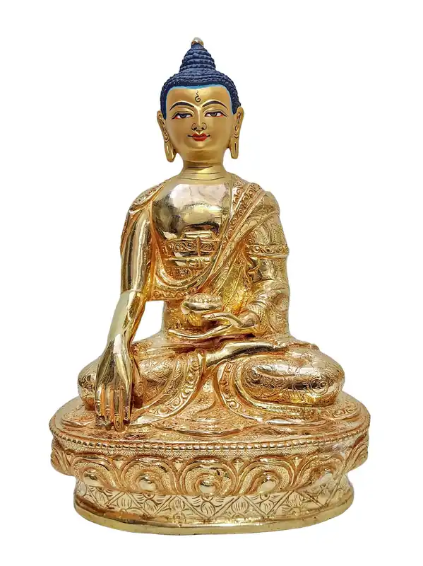 Statue en cuivre du Bouddha Shakyamuni bouddhiste