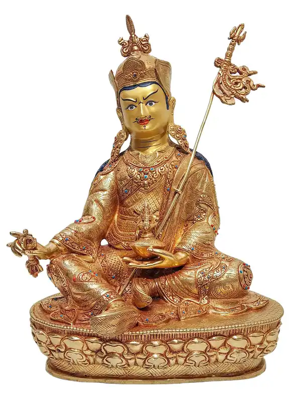 Statue en cuivre du Guru Padmasambhava tibétain