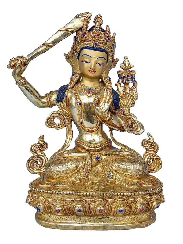 Statue artisanale de Manjushri tibétain
