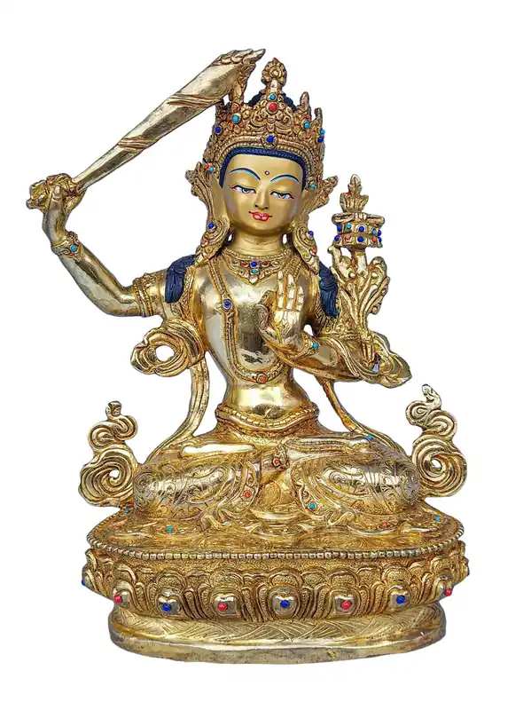 Statue rituelle de Manjushri faite à la main