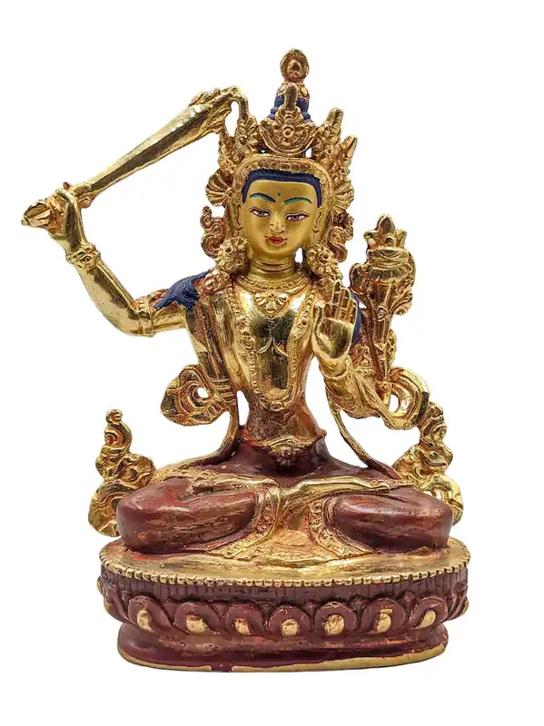 Statue tibétaine en cuivre de Manjushri