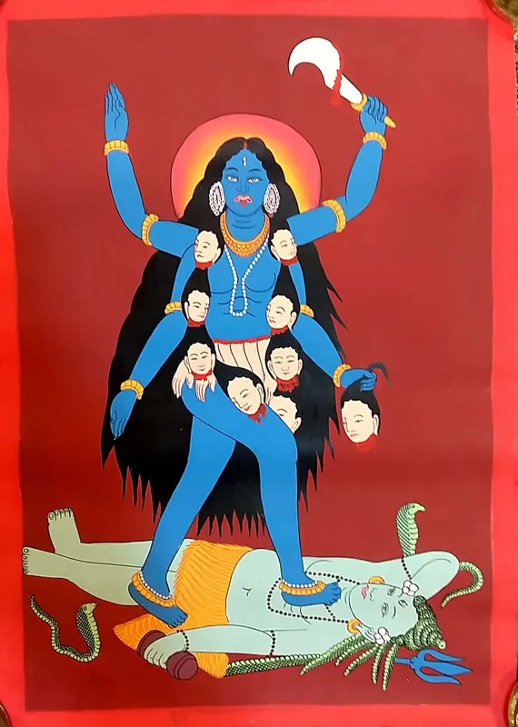 Thangka Kali Durable en Toile de Coton