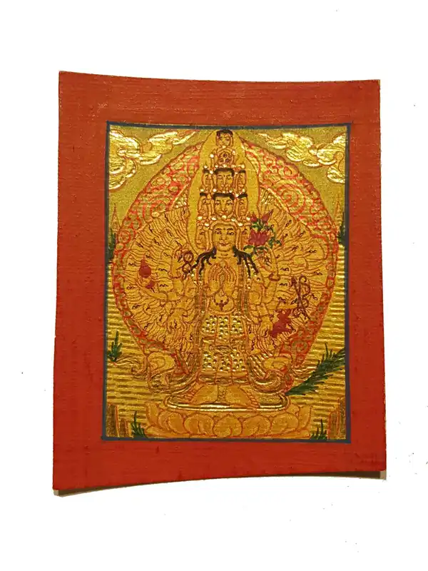Thangka de Sahasrabhuja Avalokitesvara en népalais