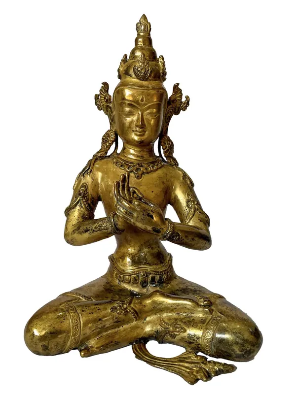 Statue de Bodhisattva en cuivre doré