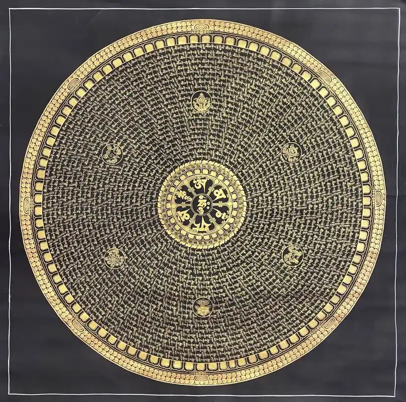 Mandala Om Mane Padme Hum en toile 99 cm