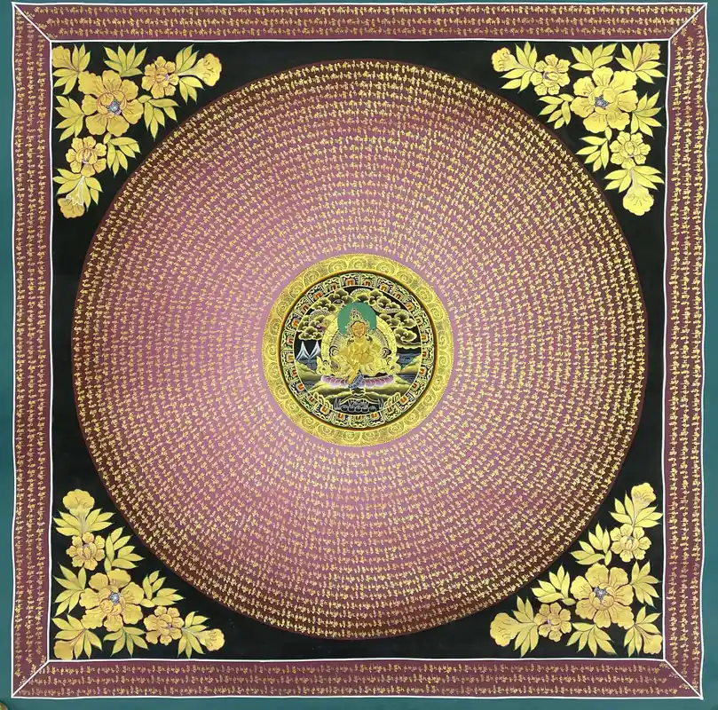 Mandala Jaune Jambhala sur Toile