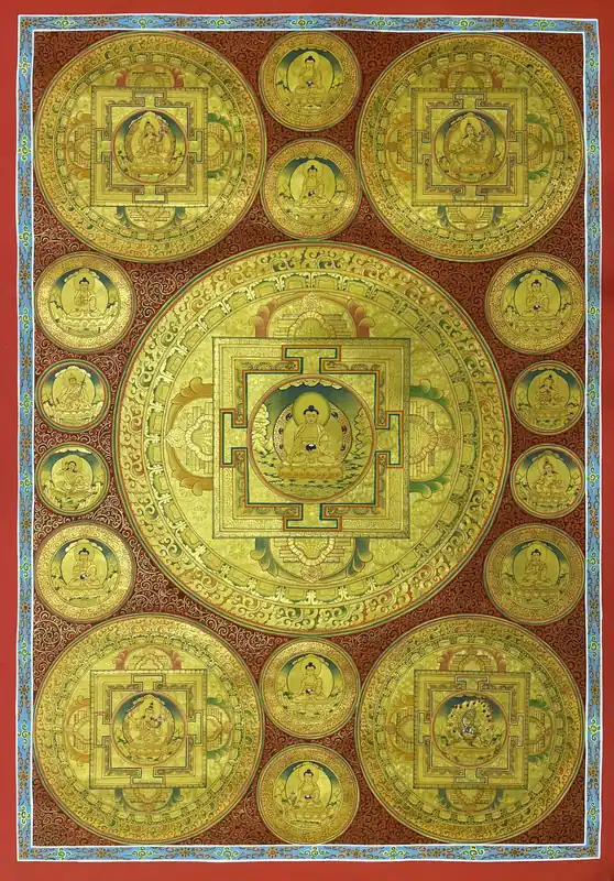 Mandala en toile de coton Bouddha de Médecine